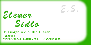 elemer sidlo business card